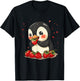 Strawberry Penguin Cute Strawberries Fruit Animal Lovers T-Shirt - T-Shirt | Black