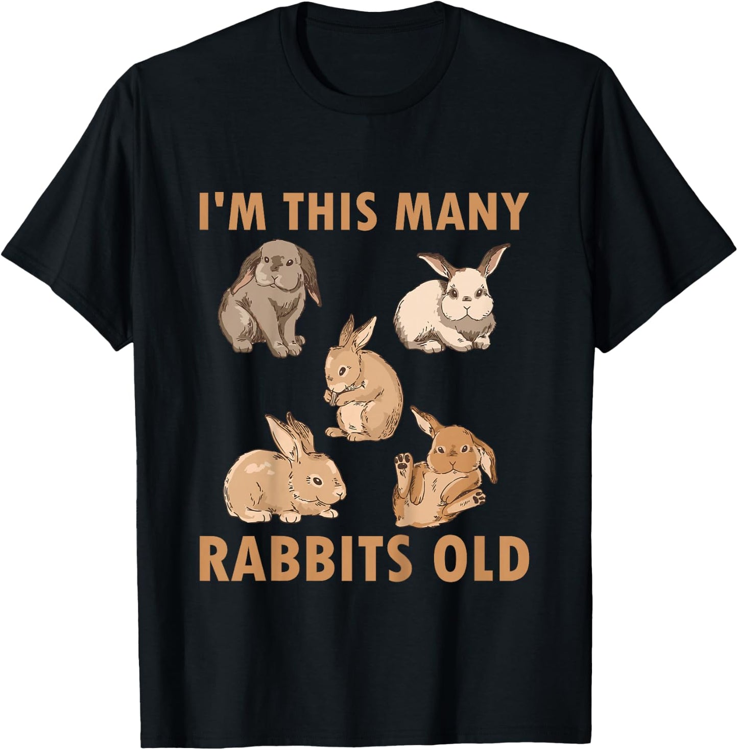 Kids 5 Year Old Bunny Rabbits 5th Birthday T-Shirt - T-Shirt | Black