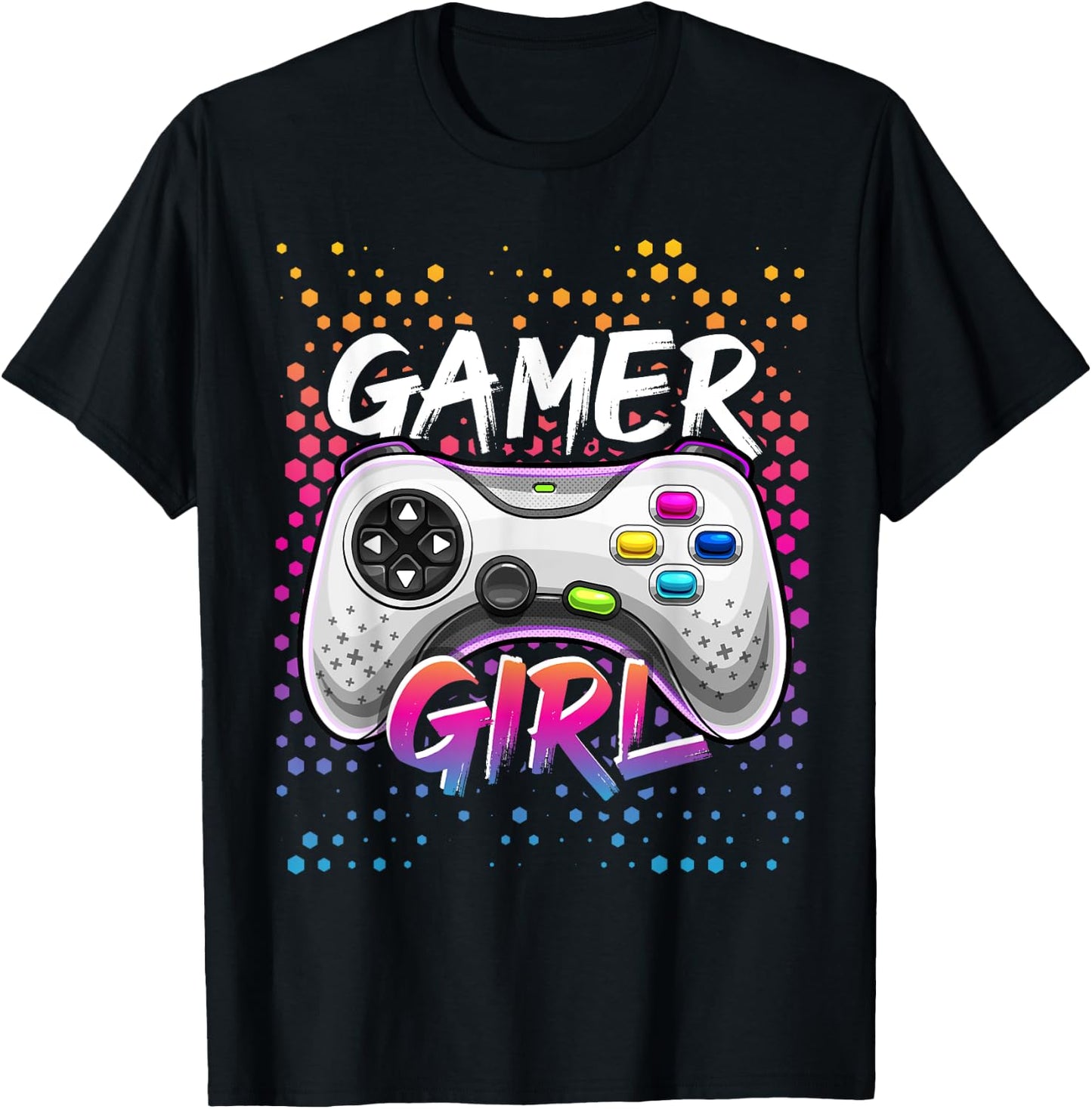 Gamer Girl Video Game Controller Gaming Birthday Gift Girls T-Shirt - T-Shirt | Black