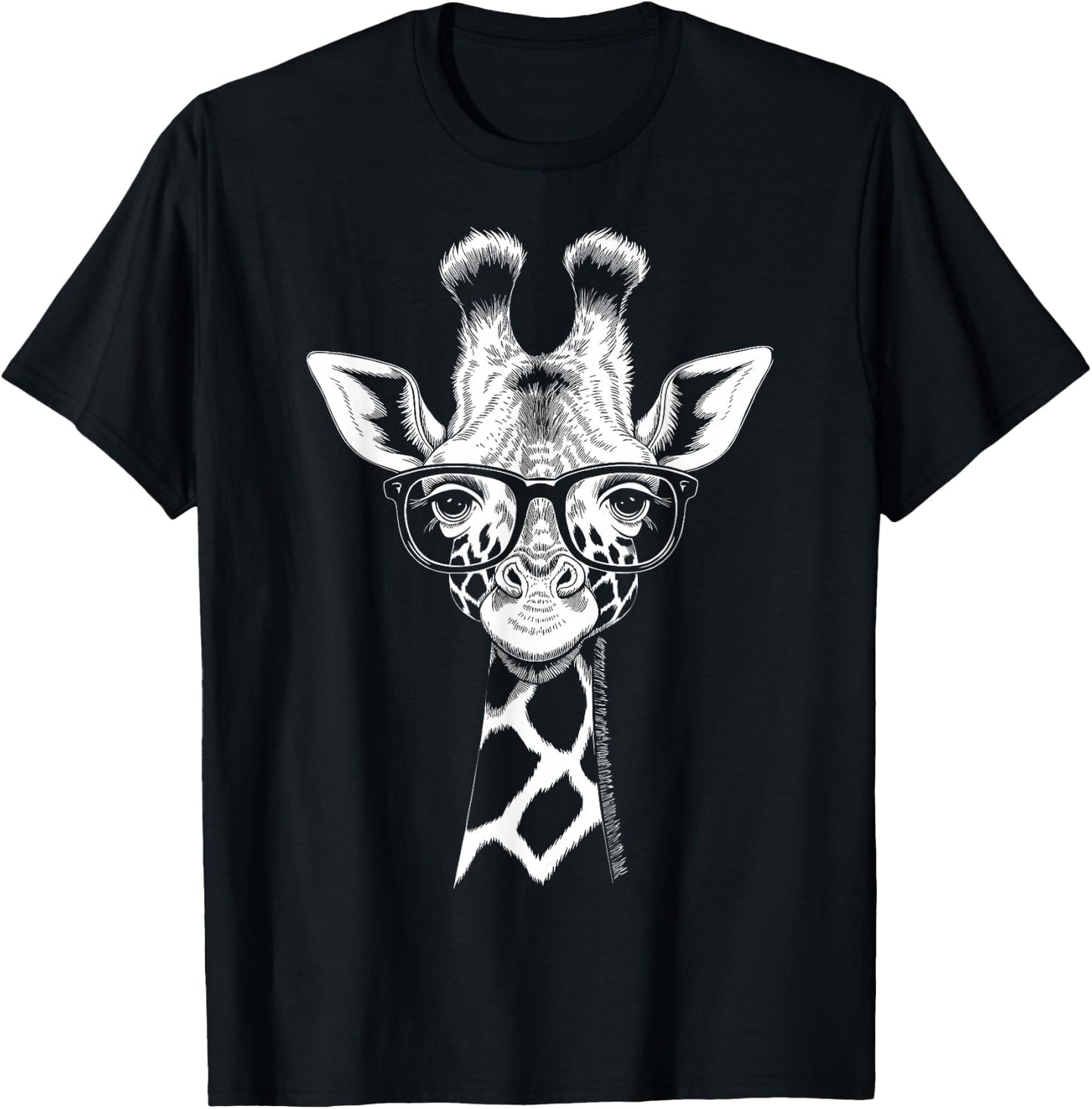 Cool Giraffe Graphic Casual Summer Funny Cute Animal Lover T-Shirt - T-Shirt | Black