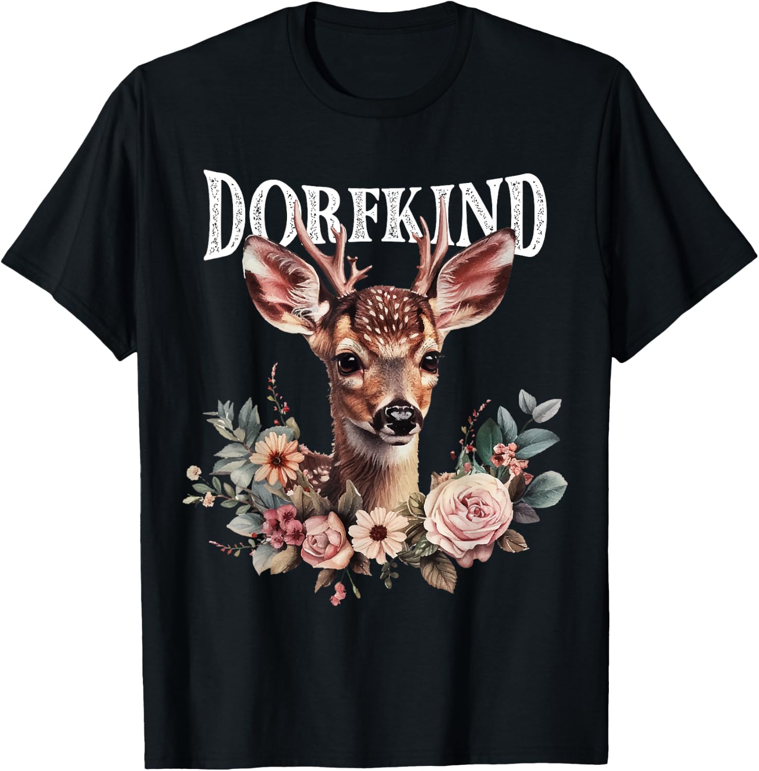 Dorfkind Fawn Costume Shirt Dirndl Oktoberfest , black T-Shirt - T-Shirt | Black