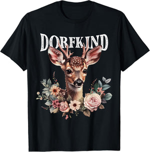 Dorfkind Fawn Costume Shirt Dirndl Oktoberfest , black T-Shirt - T-Shirt | Black