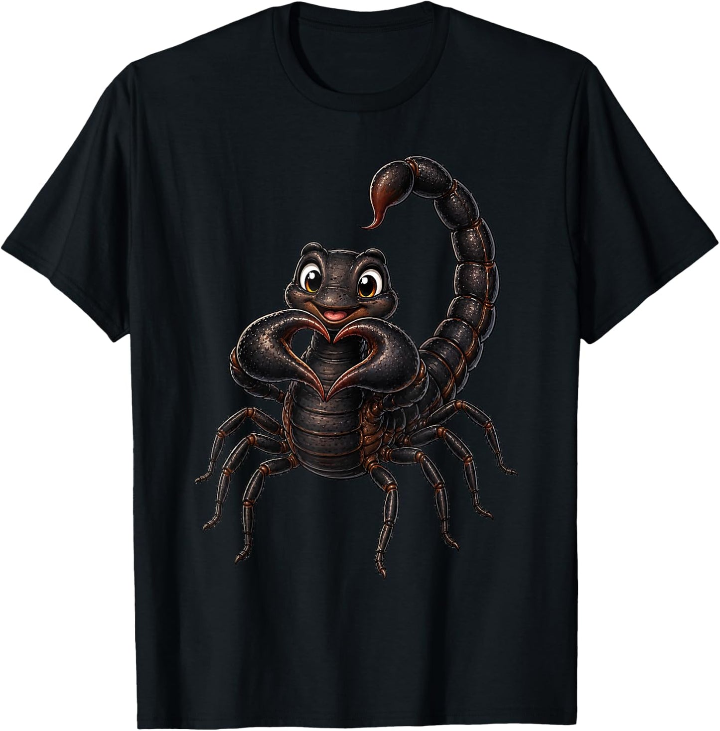 Scorpion with Heart | Cute Scorpy Heart Symbol T-Shirt - T-Shirt | Black