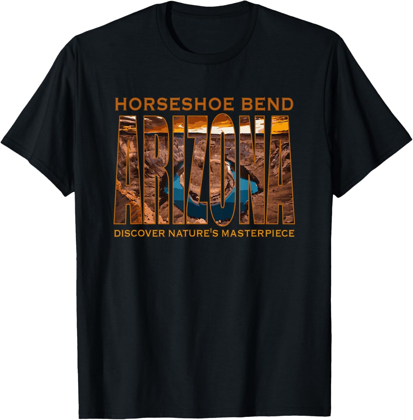 Horseshoe Bend Arizona Desert Hiking RV Travel Family Trip T-Shirt - T-Shirt | Black
