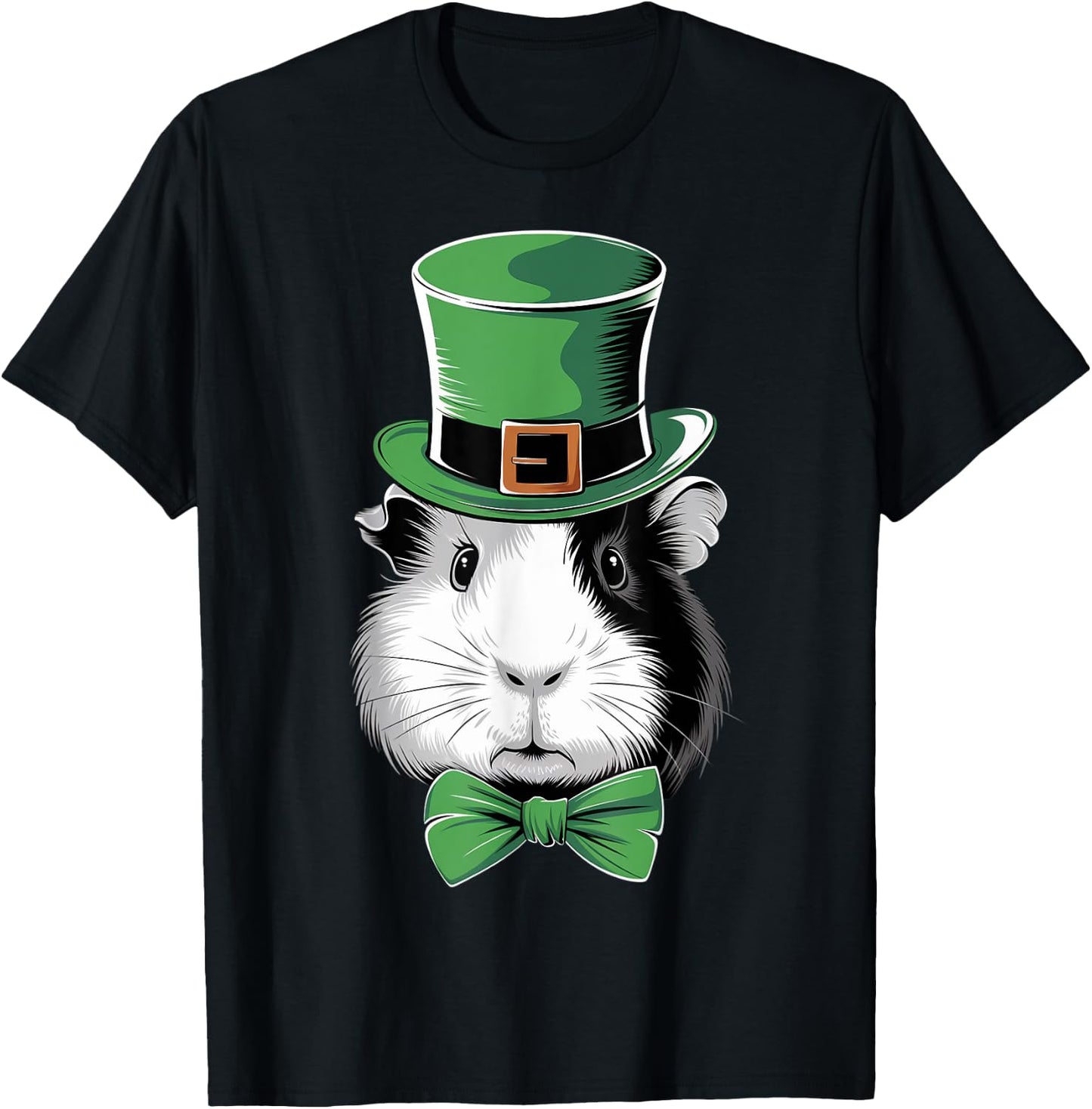 Green Guinea pig shamrock on St Patricks Day Guinea pig T-Shirt - T-Shirt | Black