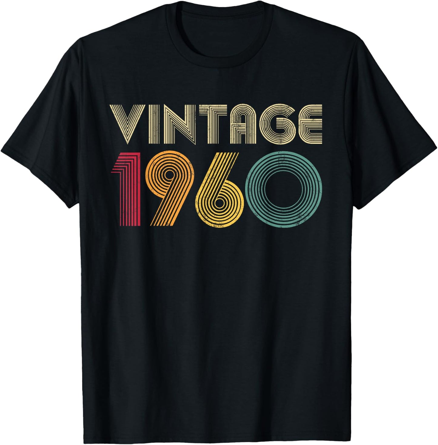 66th Birthday Gift Vintage 1960 66 Years Old Men Women Retro T-Shirt - T-Shirt | Black