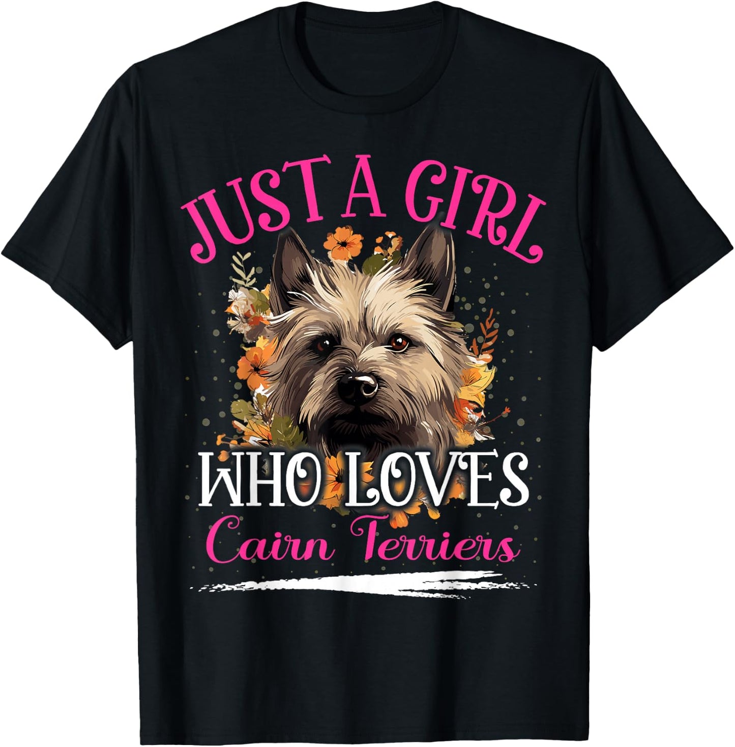 Just A Girl Who Loves Cairn Terriers Dog Girls T-Shirt - T-Shirt | Black