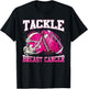Tackle Breast Cancer Awareness Pink Ribbon Football Boy Kids T-Shirt - T-Shirt | Black