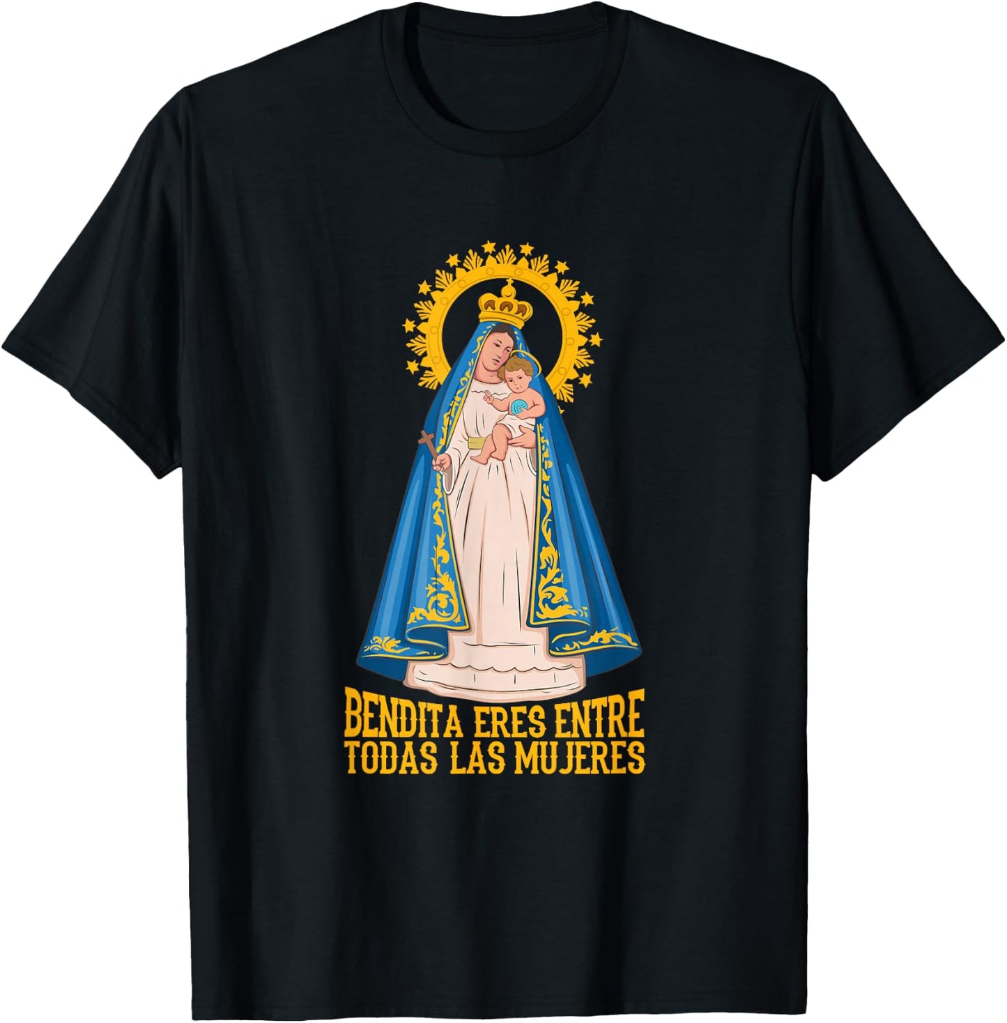 Virgen de la Caridad del Cobre. Bendita entre las mujeres. T-Shirt - T-Shirt | Black