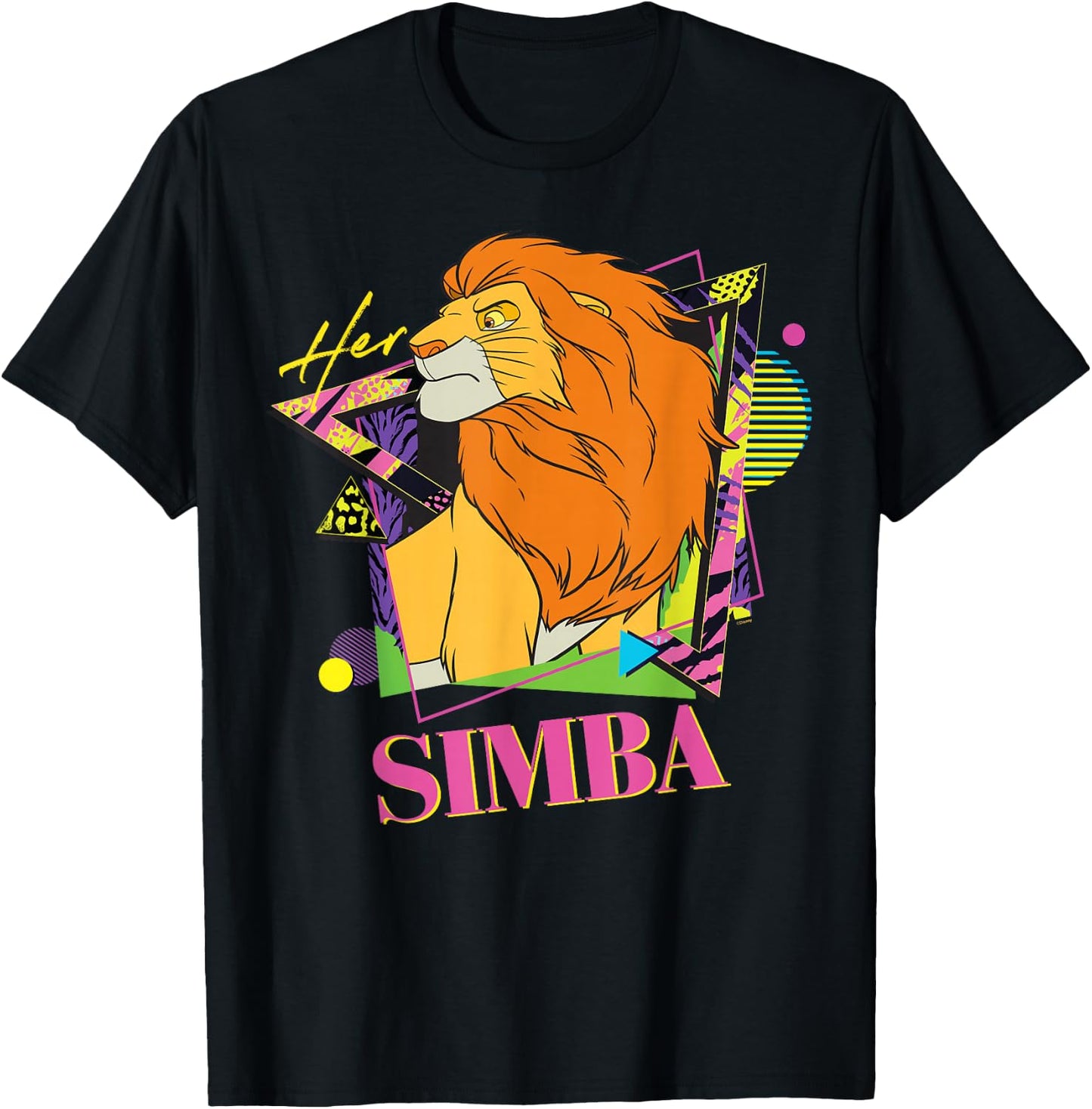 Disney The Lion King Retro '90s Couples Matching Her Simba , black T-Shirt - T-Shirt | Black