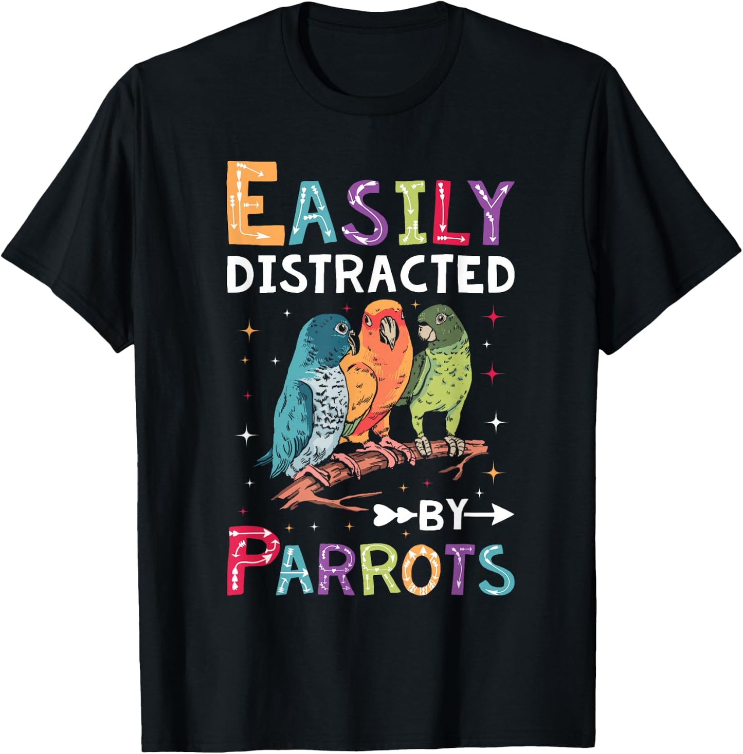 Funny Quaker Parrot Lover Graphic & Cute Parrot T-Shirt - T-Shirt | Black