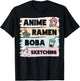 Japanese Manga Otaku Sketch Artist Bubble Tea Anime Ramen Boba Sketching T-Shirt - T-Shirt | Black