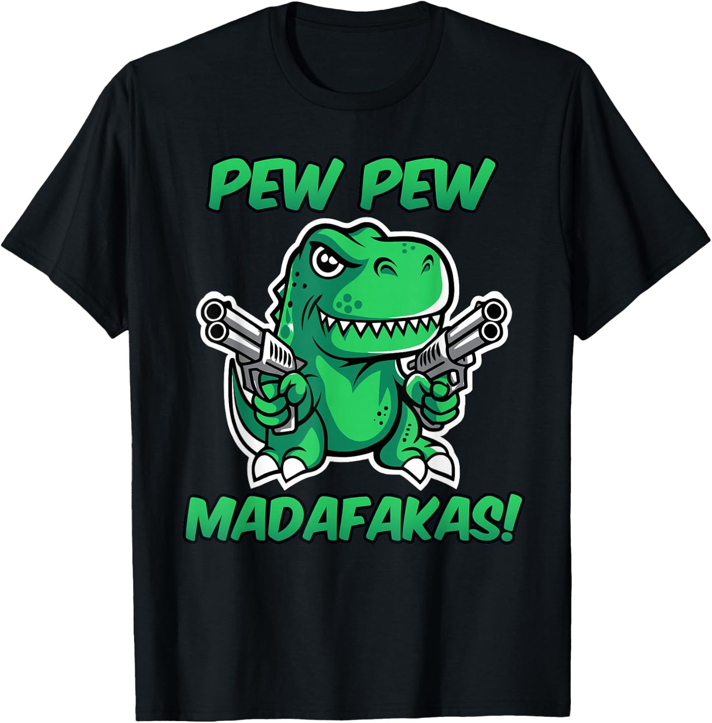 Funny T-Rex with Weapons T-Shirt - T-Shirt | Black