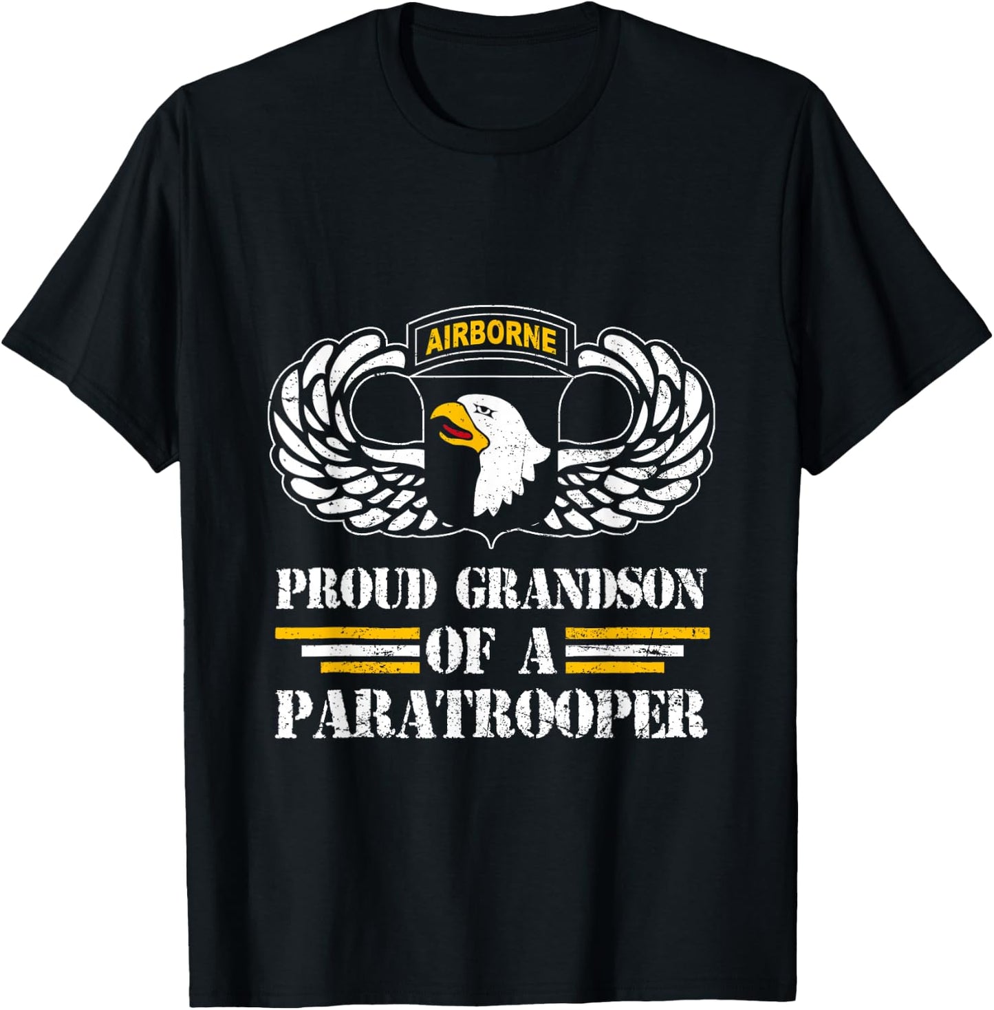 Proud Grandson Of 101st Airborne Division US Veteran , Small T-Shirt - T-Shirt | Black