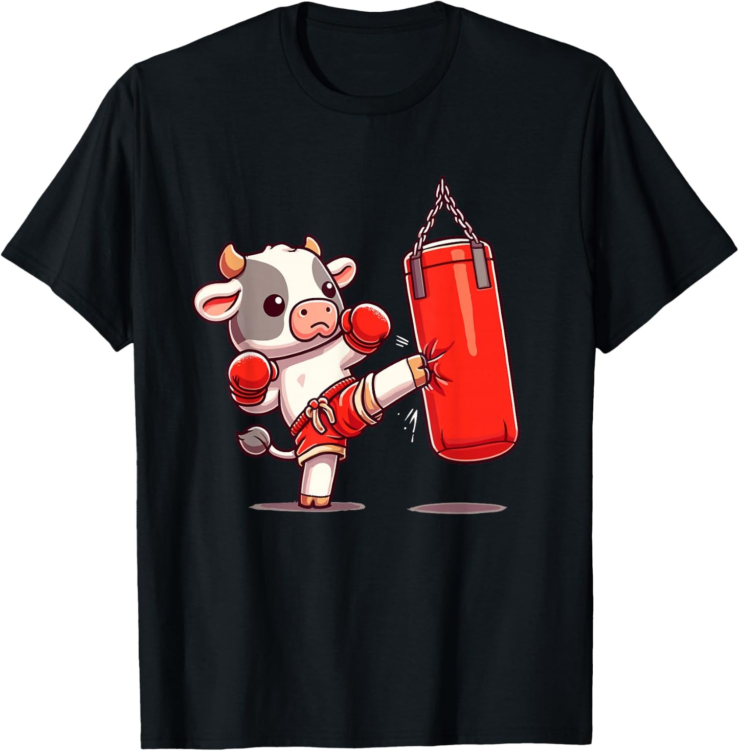 Muay Thai | Thai Boxing For Kids, Muay Thai Cow & Kickboxing T-Shirt - T-Shirt | Black