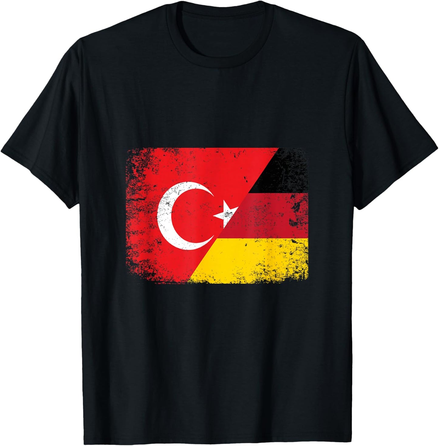 Türkei Deutschland Türkische Flagge Türkiye Halb Türke T-Shirt - T-Shirt | Black