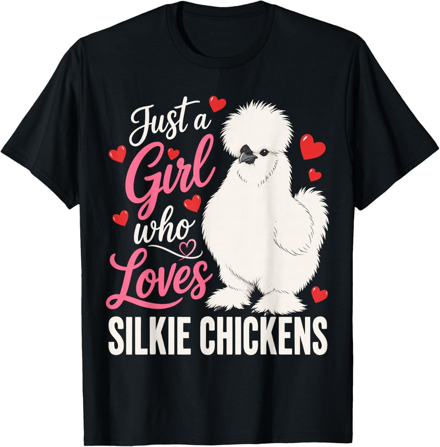 Girl Silkie Chicken Mom Backyard Hen Silkies T-Shirt - T-Shirt | Black