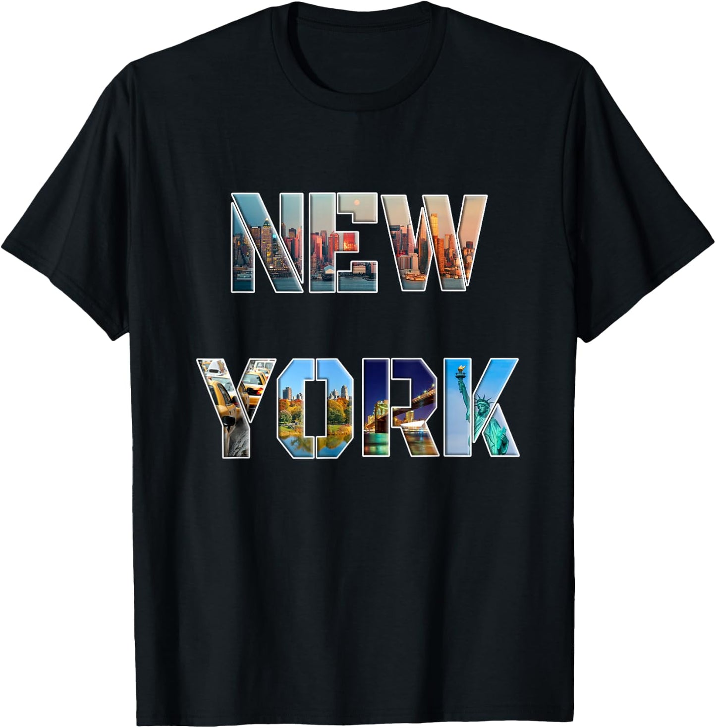 New York Modern Police Letter Images , Black, S T-Shirt - T-Shirt | Black