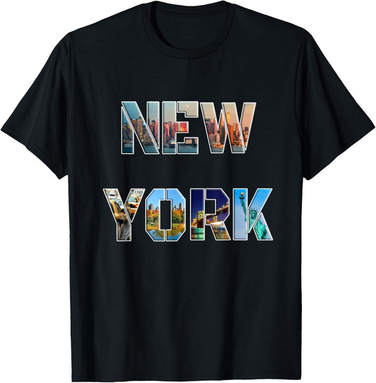 New York Modern Police Letter Images , Black, S T-Shirt - T-Shirt | Black