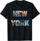 New York Modern Police Letter Images , Black, S T-Shirt - T-Shirt | Black