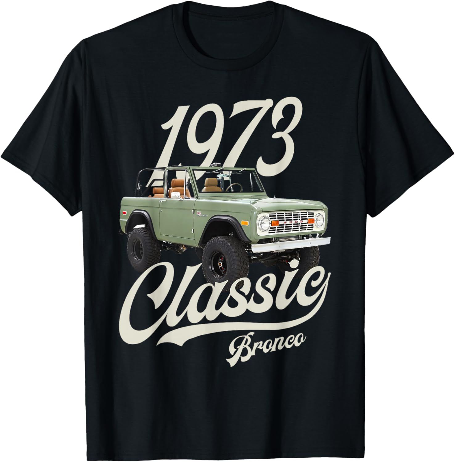 Classic bronco 1973 Beverly Park Bermuda Green T-Shirt - T-Shirt | Black