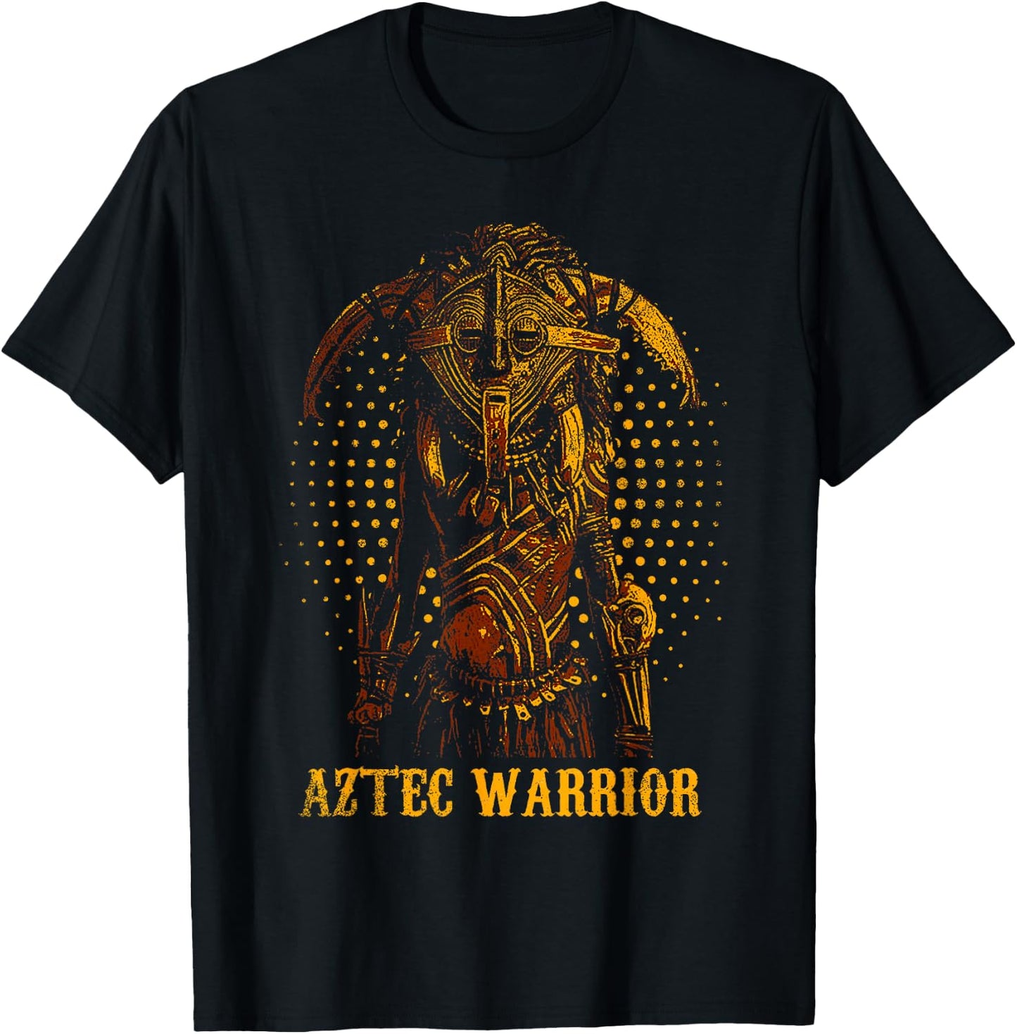 Aztec Warrior King Mexican Native Art Mayans T-Shirt - T-Shirt | Black