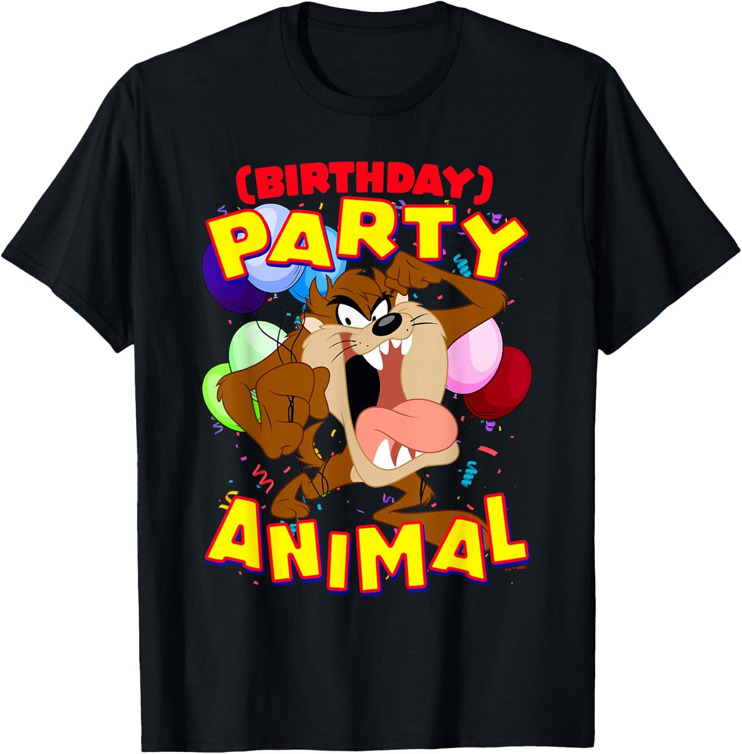 Looney Tunes Taz Birthday Party Animal T-Shirt - T-Shirt | Black