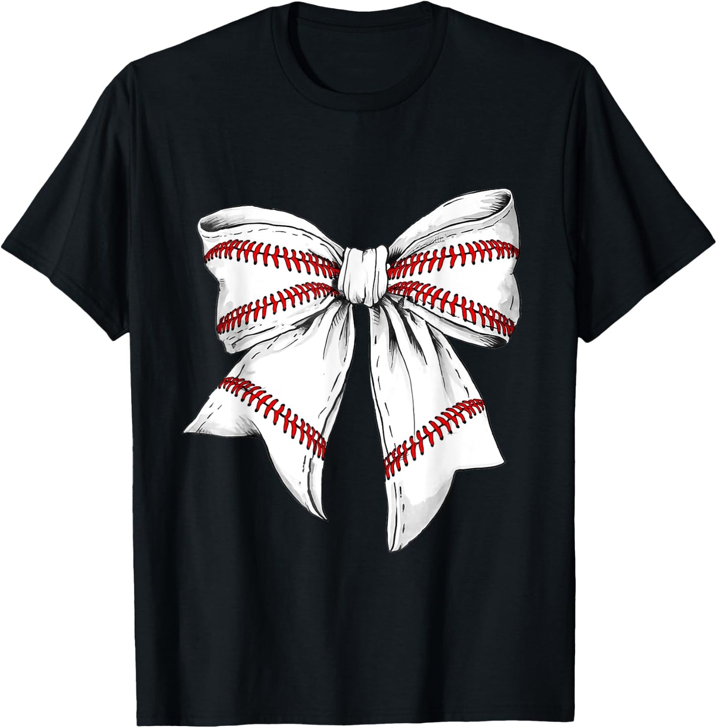 Baseball Mom Coquette Bow For Gameday T-Shirt - T-Shirt | Black