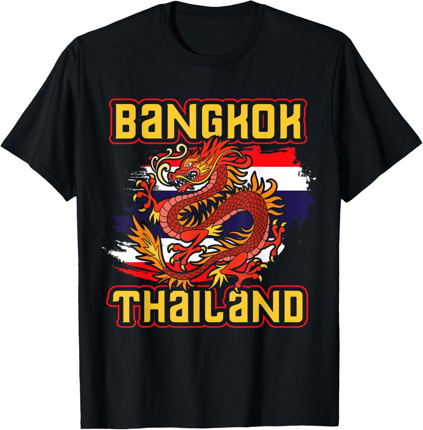 Bangkok Thai Flag Asia Dragon Thailand T-Shirt - T-Shirt | Black