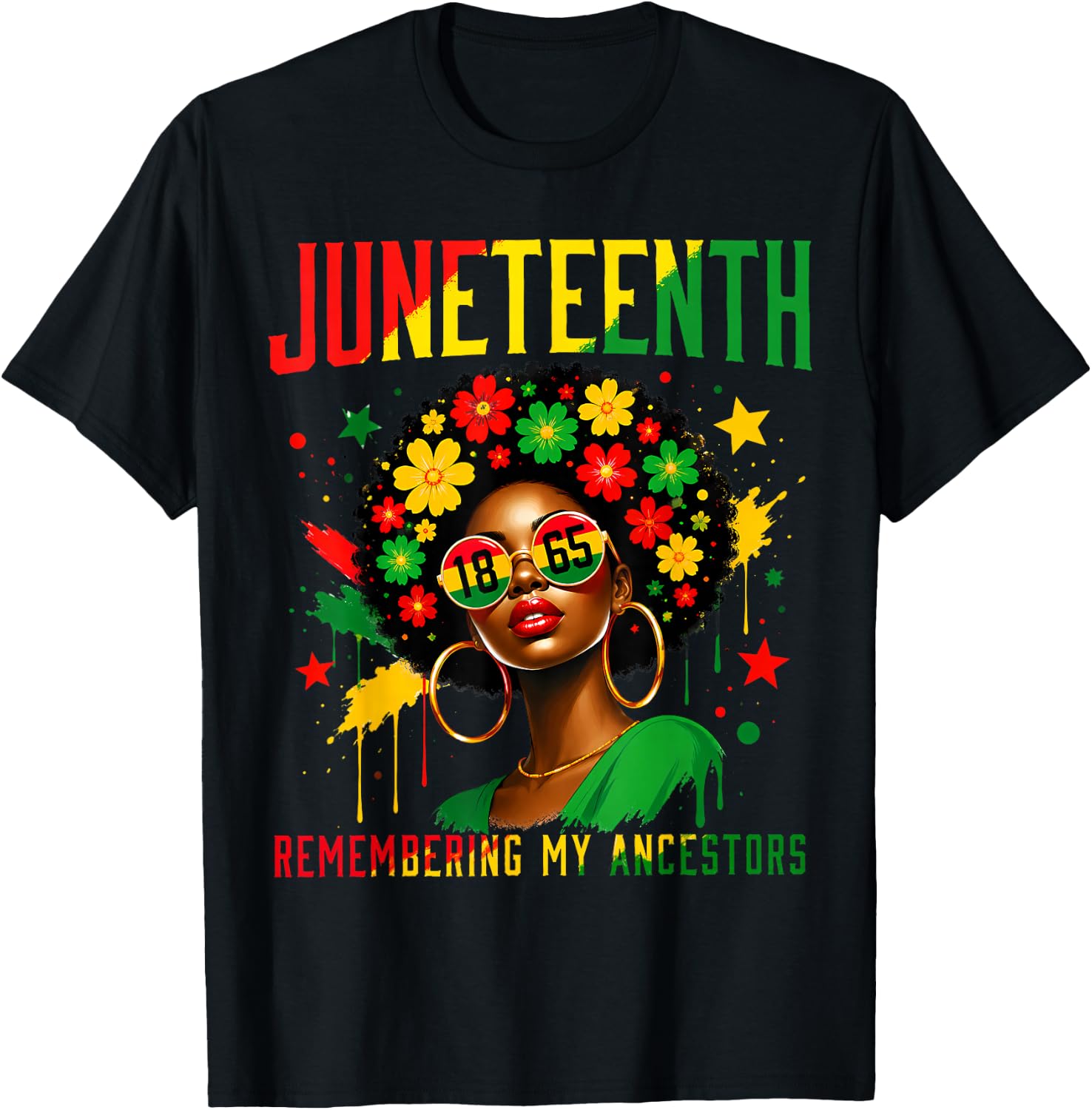 Juneteenth Remembering My Ancestors Black Women African 1865 T-Shirt - T-Shirt | Black