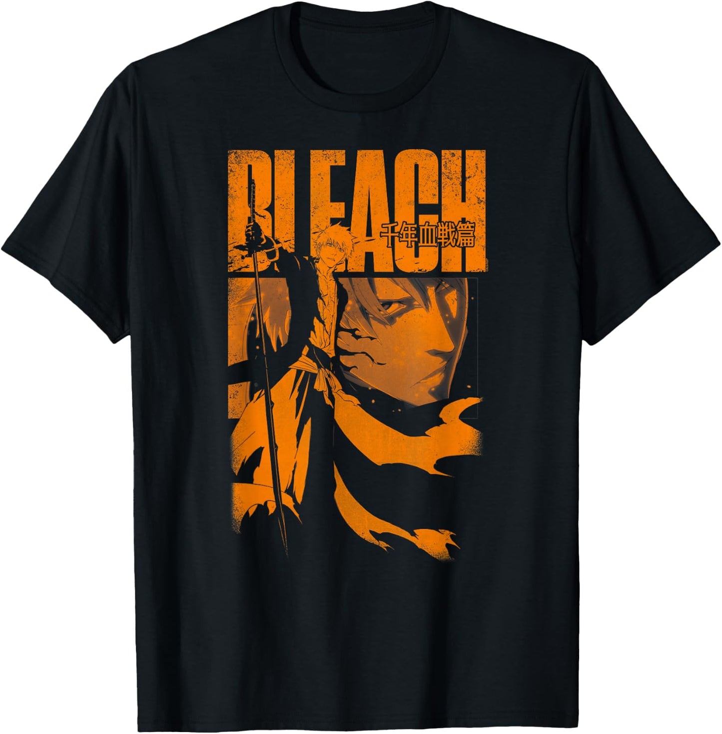 BLEACH: Thousand Year Blood War Orange Ichigo Pose Anime , Black, S T-Shirt - T-Shirt | Black