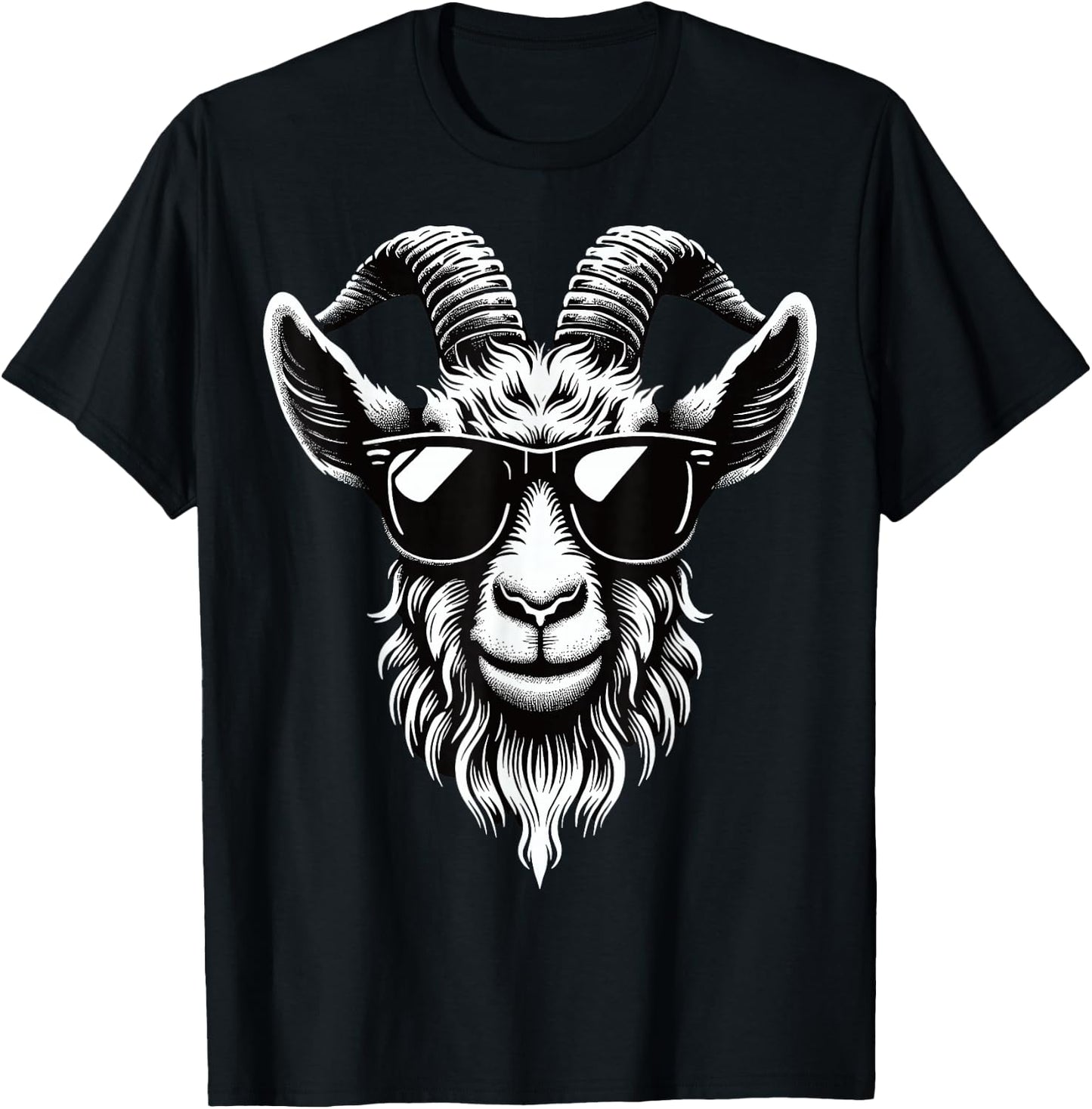 Goat with Sunglasses T-Shirt - T-Shirt | Black