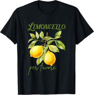 Limoncello Per Favore | Limoncello Lemon Liqueur , black T-Shirt - T-Shirt | Black