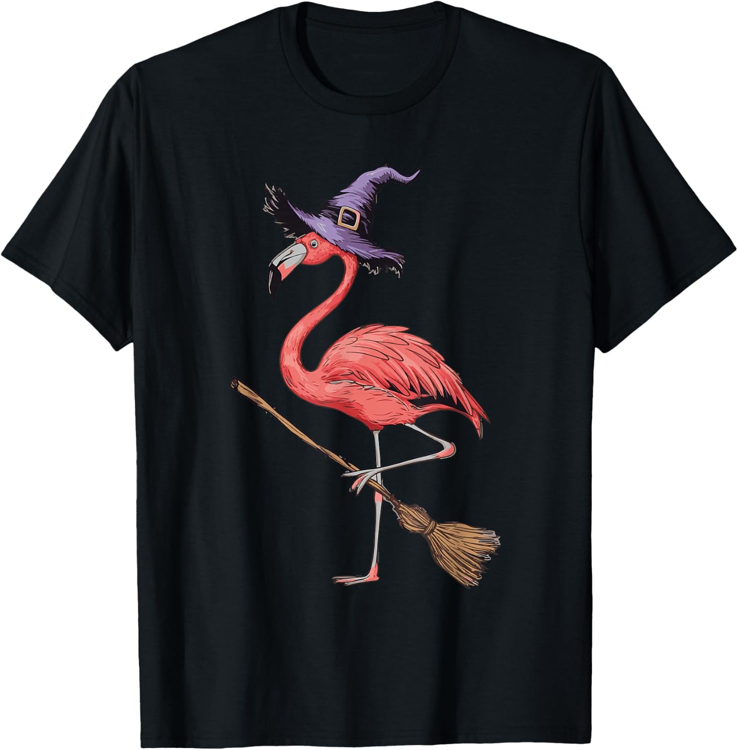 Flamingo Witch T-Shirt - T-Shirt | Black