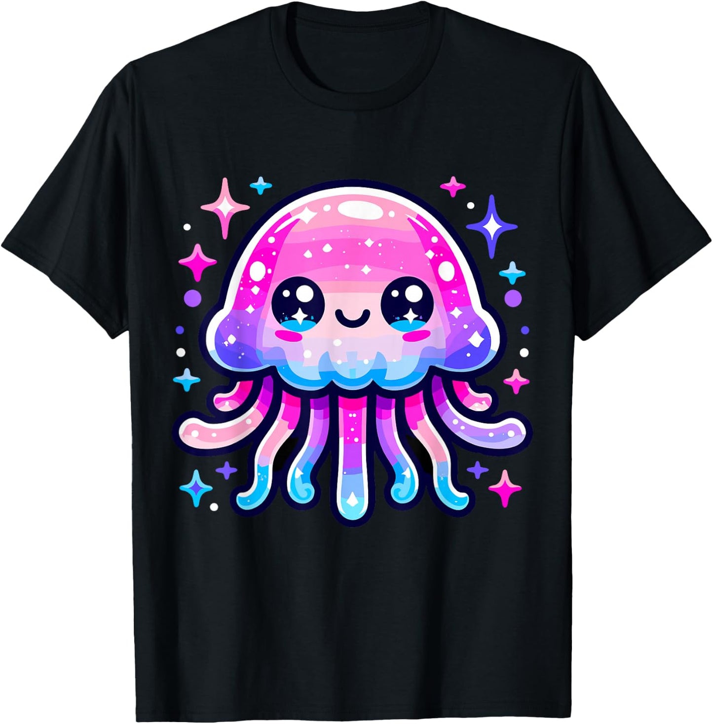Cute Jellyfish Kawaii T-Shirt - T-Shirt | Black