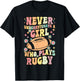 A Girl Who Plays Rugby Groovy Rugby Girl Female Rugby Player T-Shirt - T-Shirt | Black