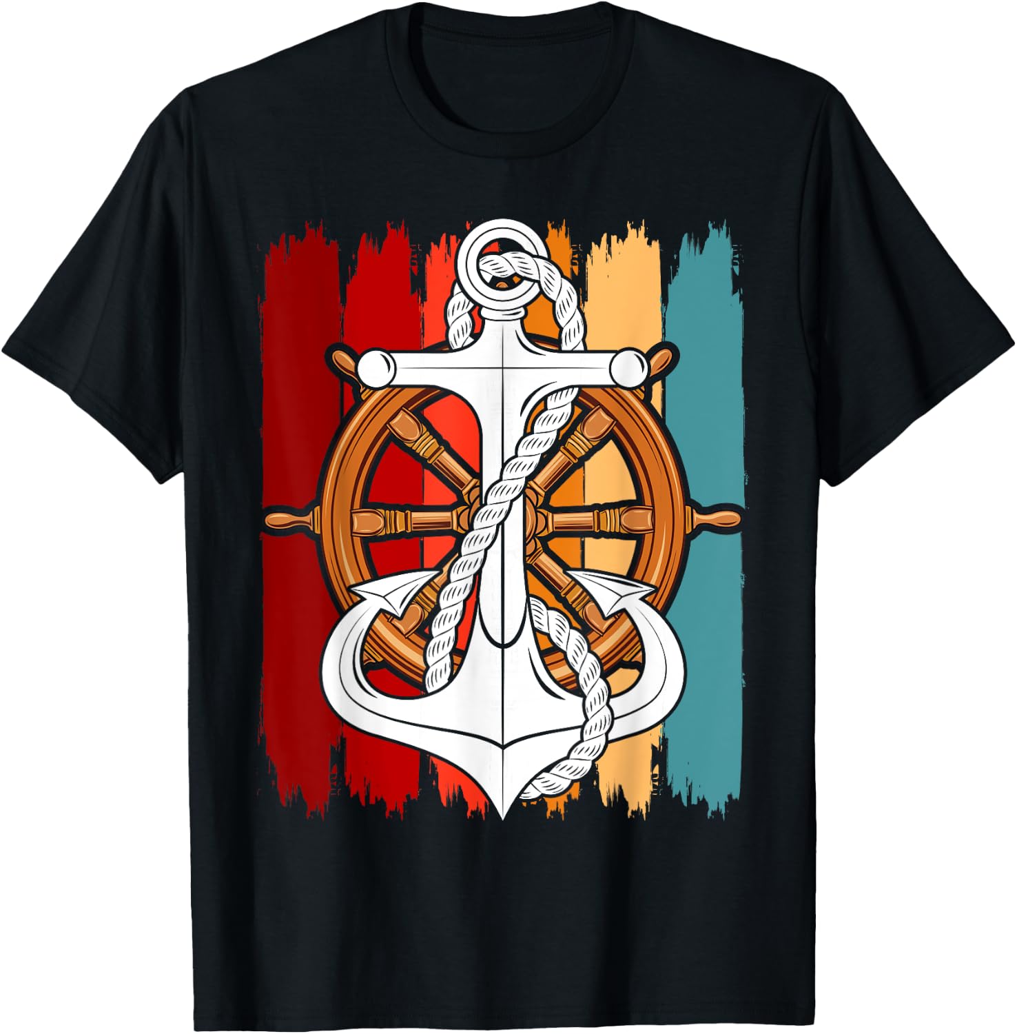 Sailor Costume Anchor Captain Sailing Men Women Children T-Shirt - T-Shirt | Black