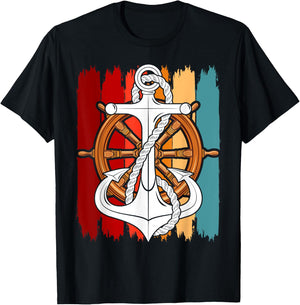 Sailor Costume Anchor Captain Sailing Men Women Children T-Shirt - T-Shirt | Black