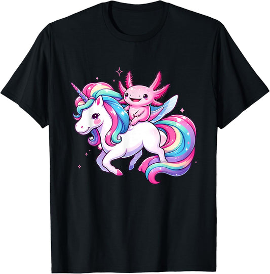 Axolotl Unicorn Lover Toddler Kids Boys Girls Cute Unicorn T-Shirt - T-Shirt | Black