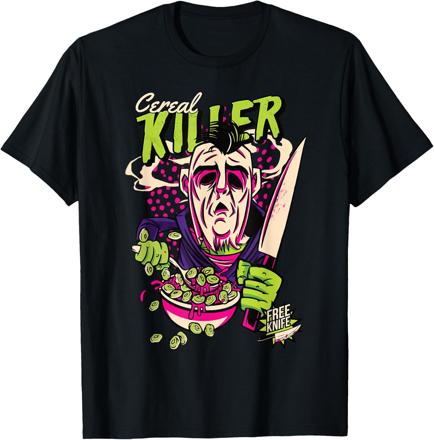 Müsli Killer Retro Horror Serienmörder Dark Humor Comic T-Shirt - T-Shirt | Black