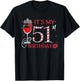 It's My 51st Birthday Queen 51 Years Old Tiara Crown Diamond T-Shirt - T-Shirt | Black