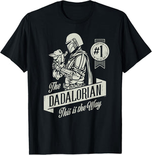 Star Wars The Mandalorian and Grogu Dadalorian Father's Day T-Shirt - T-Shirt | Black