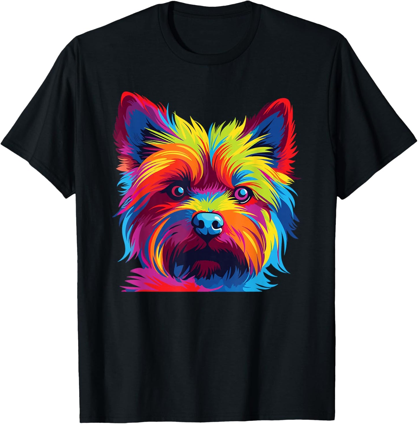 Watercolor Colorful Norwich Terrier Dog T-Shirt - T-Shirt | Black