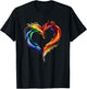 LGBTQ Rainbow Heart Art Painting Equality Love T-Shirt - T-Shirt | Black