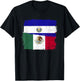 MEXICAN El Salvador Flag Half Mexican El Salvadoria Flag T-Shirt - T-Shirt | Black