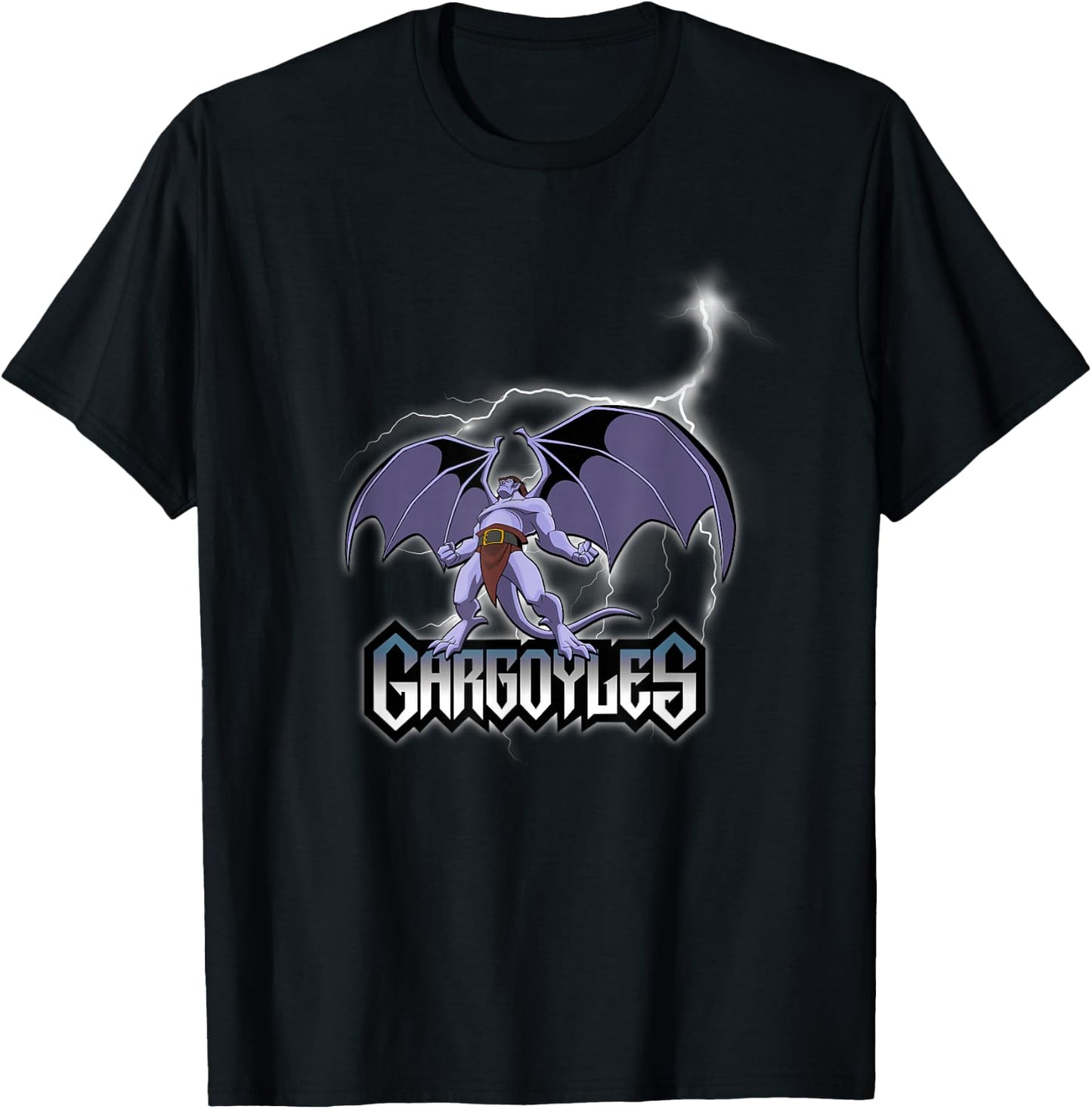 Disney Gargoyles Goliath Epically Rising Under The Thunder T-Shirt - T-Shirt | Black