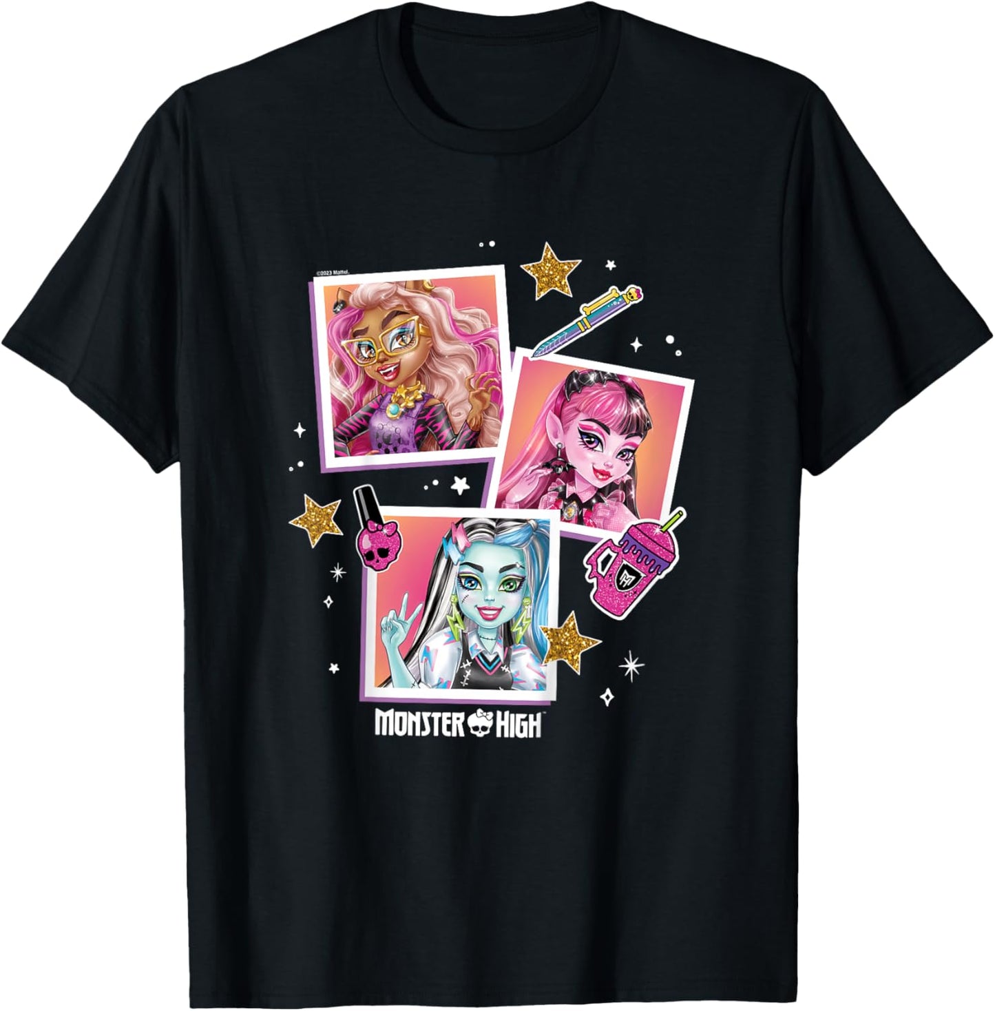 Kinder Monster High – Student – Foto Charakter Raster T-Shirt - T-Shirt | Black