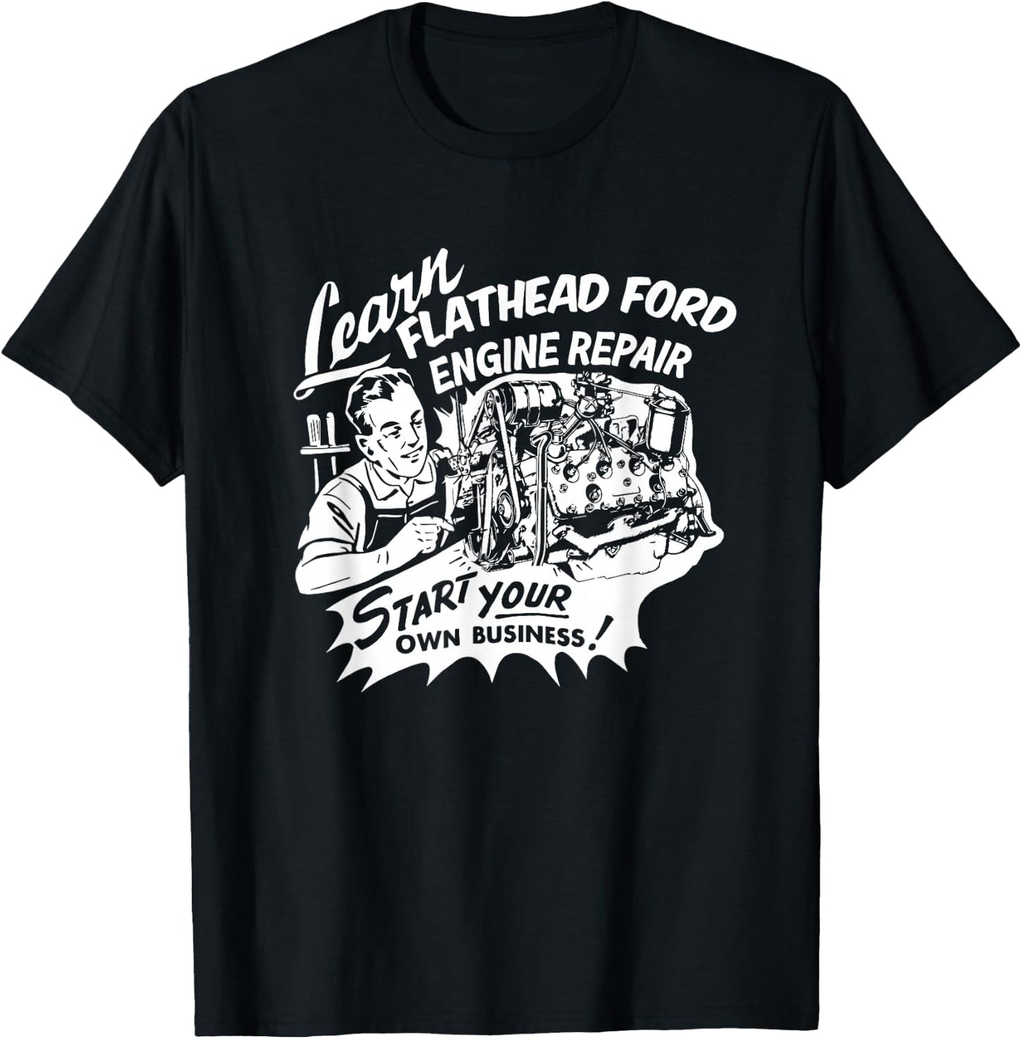 The Dirty Gringo Vintage V8 Flathead Engine Repair Car and Truck Retro Design T-Shirt - T-Shirt | Black