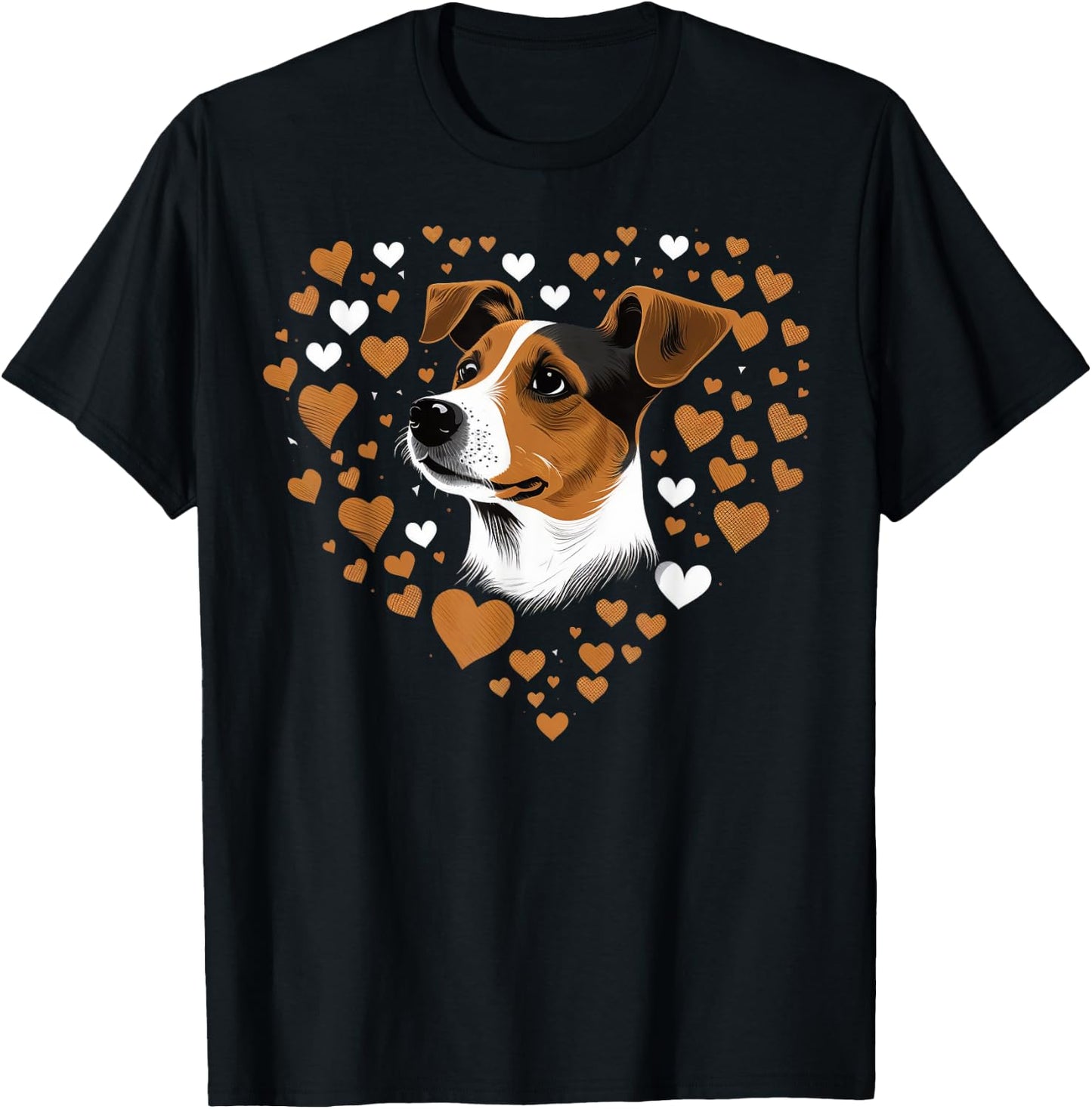 Jack Russell Terrier Love Heart Jack Russell Terrier Lover T-Shirt - T-Shirt | Black