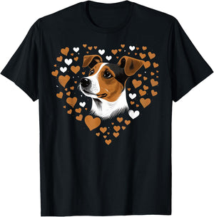 Jack Russell Terrier Love Heart Jack Russell Terrier Lover T-Shirt - T-Shirt | Black